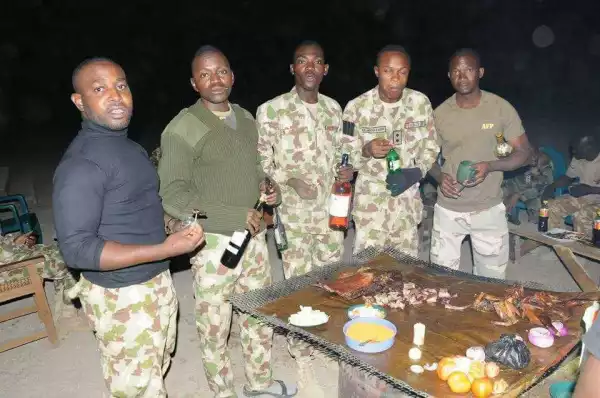 Photos of Nigerian troops enjoying Christmas in Sambisa Forest